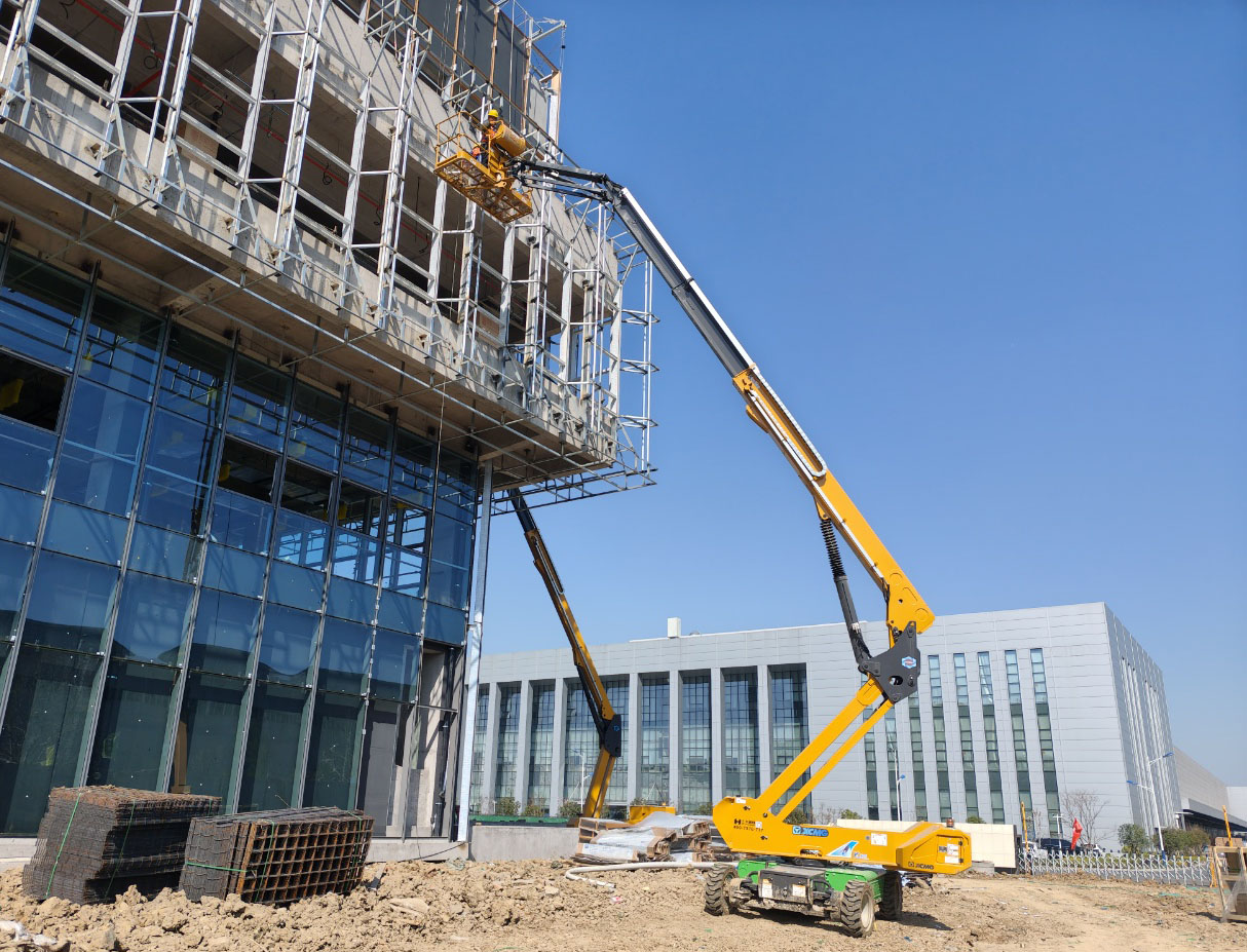 30-50米高空天团！！九洲国际10余台直臂神器助力合肥新能源汽车工业园加速崛起