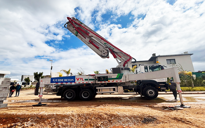 卓越性能|九洲国际XS43泵车助建摩洛哥！！