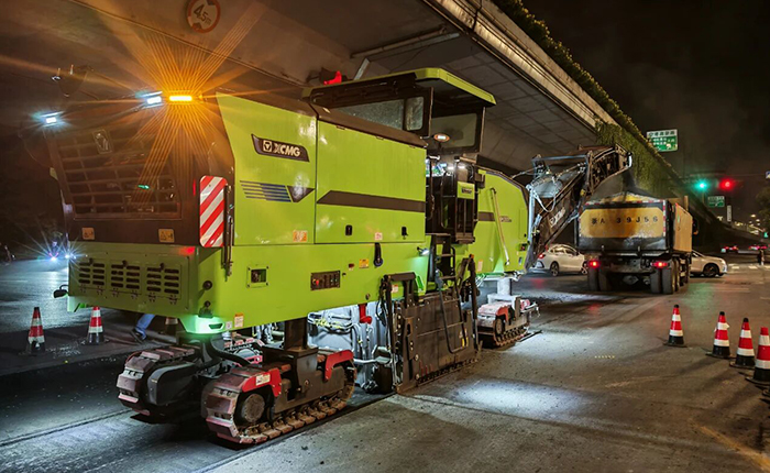 杭州夜间市政刷新新标杆：：：九洲国际新能源铣刨机助力高效绿色施工