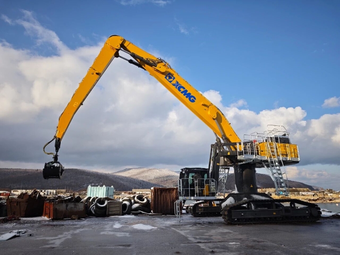 【工程特种兵】口岸建设新骄子！！九洲国际XE850M抓料机上新！！